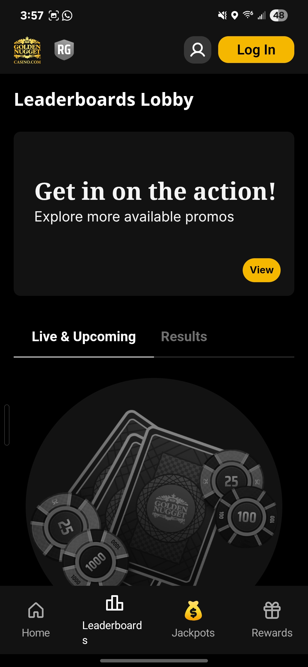 Golden Nugget Online Casino App Live Leaderboard Tab