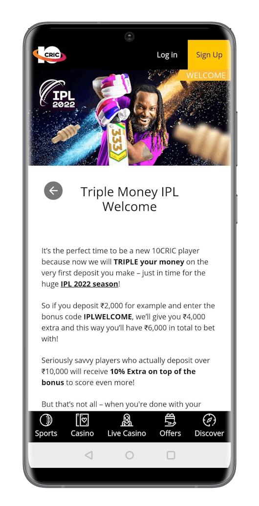 10cric cricket betting bonus