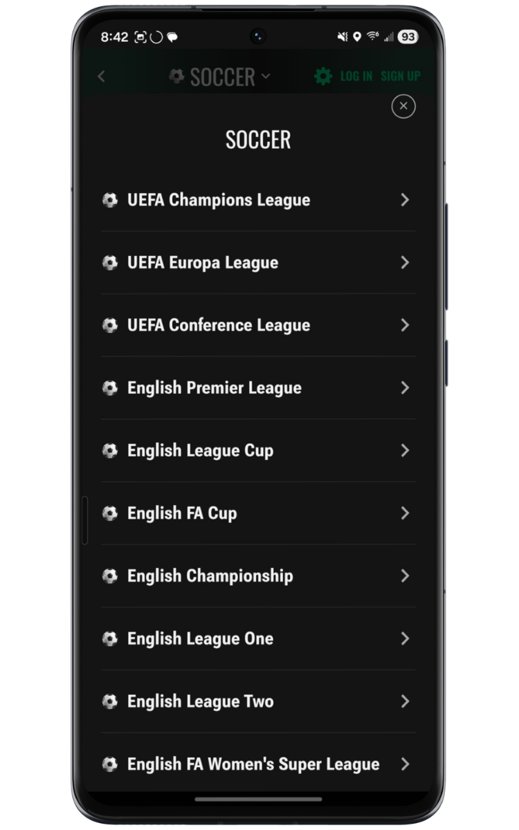 Caesars Sportsbook Soccer Leagues Offered