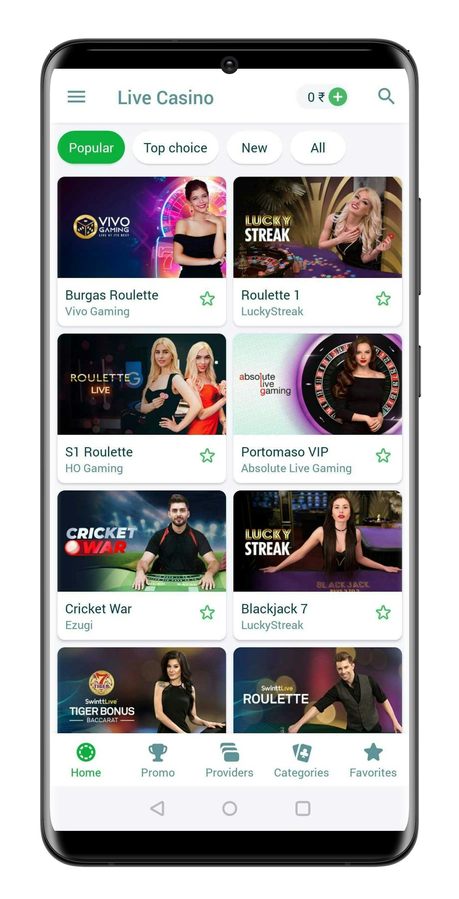 22bet App Live Casino