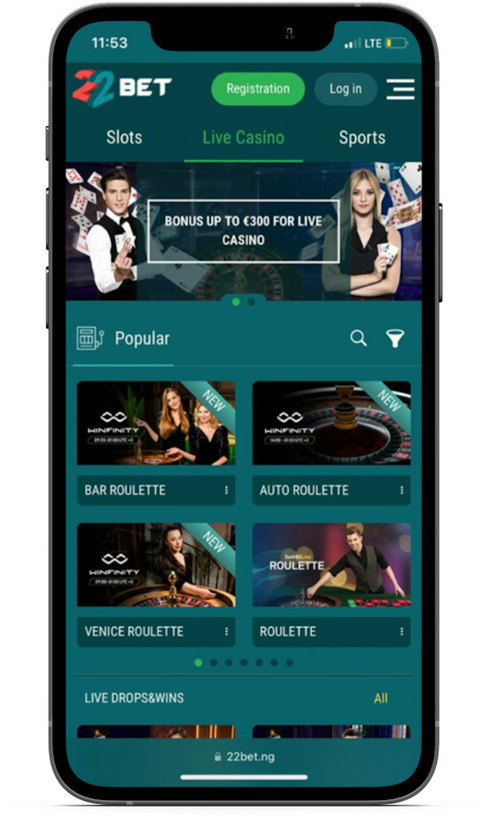 22bet Live Casino