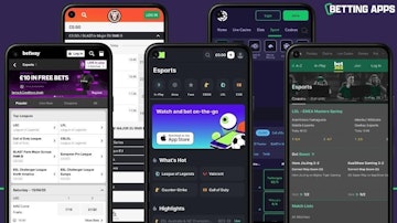 5 pixel phones showing the Esports pages from Betway Misnite Bet365 Leo Vegas and Grosvenor Sports