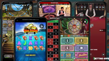 5 pixel phones showing the different live casino and slot games on the Grosvenor Casino app