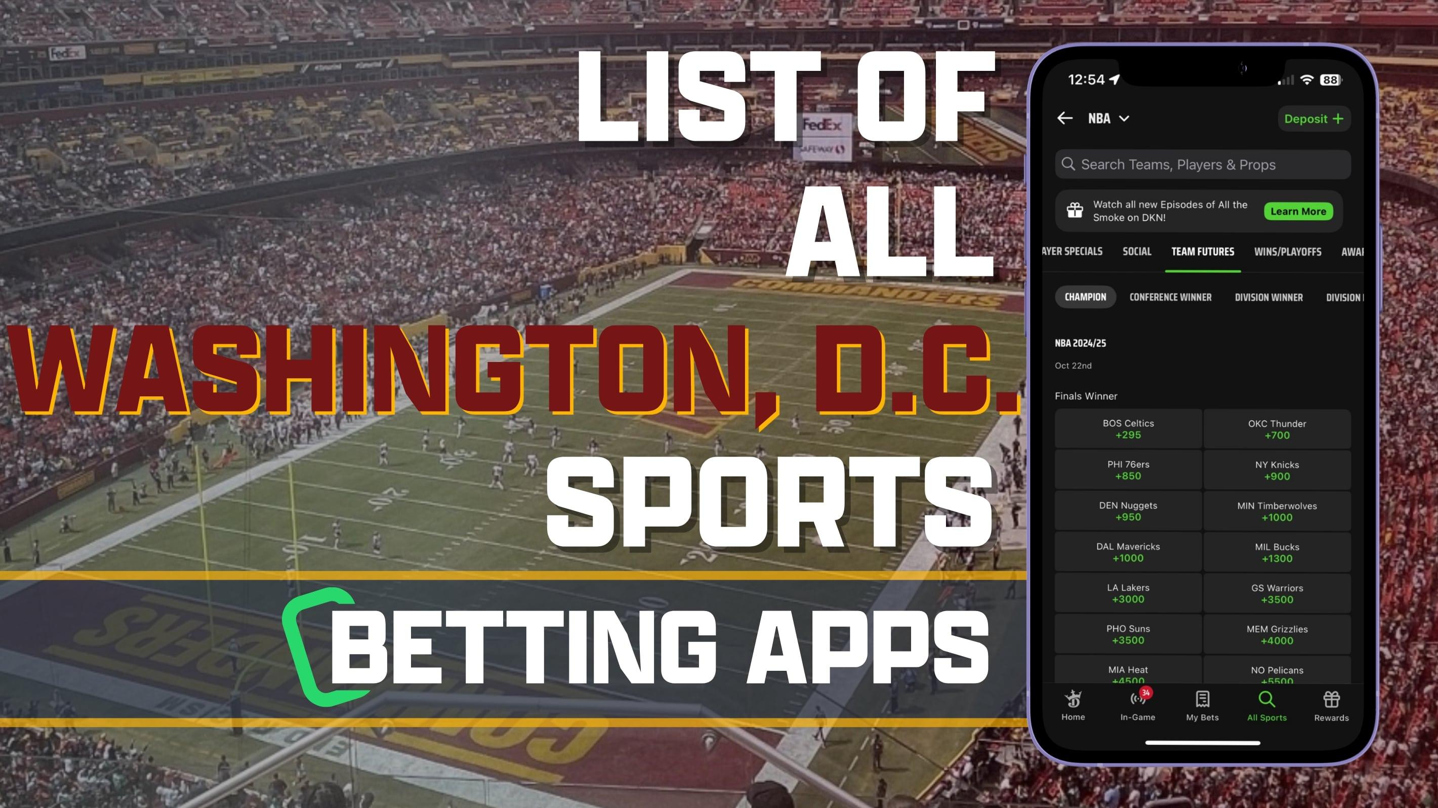 List of All Washington, D.C. Betting Apps