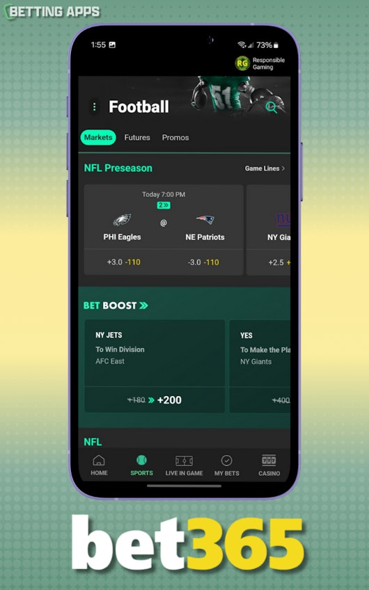 Bet365 Football Mockup