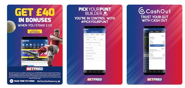 Betfred app images from Google Play store