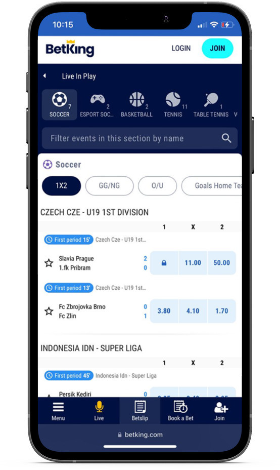 Betking Mobile Live Betting