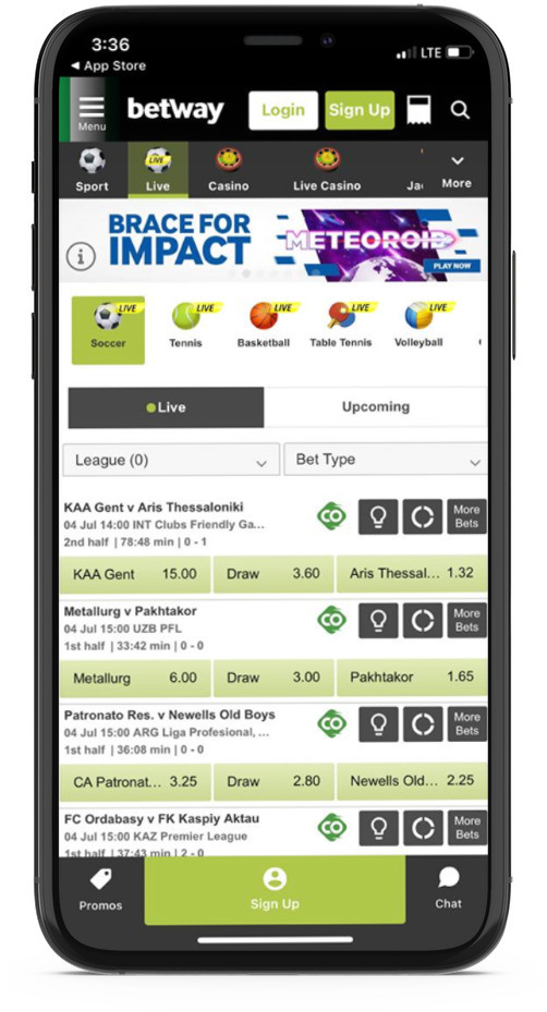 Betway App Live Betting