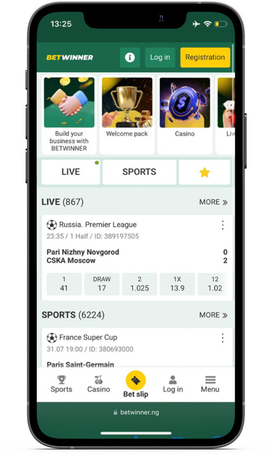 Betwinner App Home