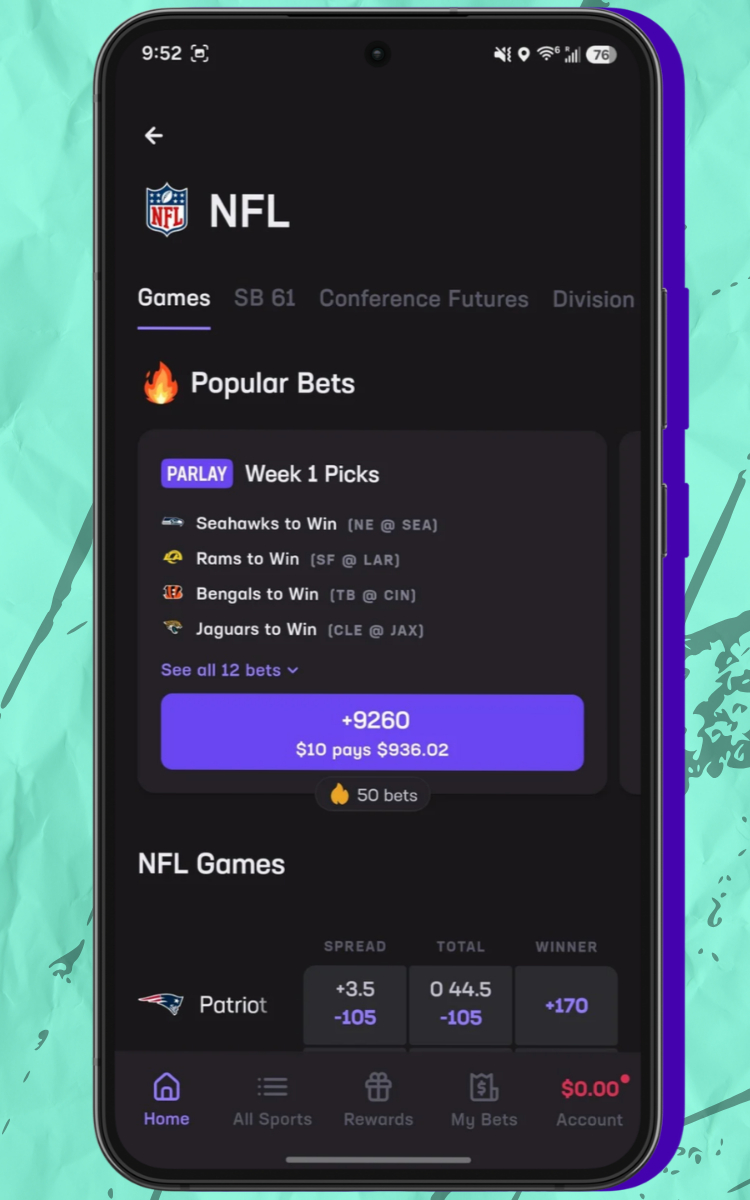 Hard Rock Bet NFL Betting Home