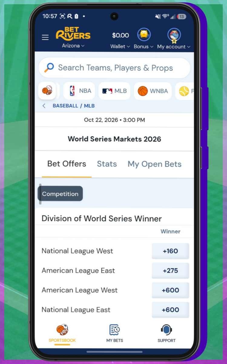 BetRivers Baseball Futures