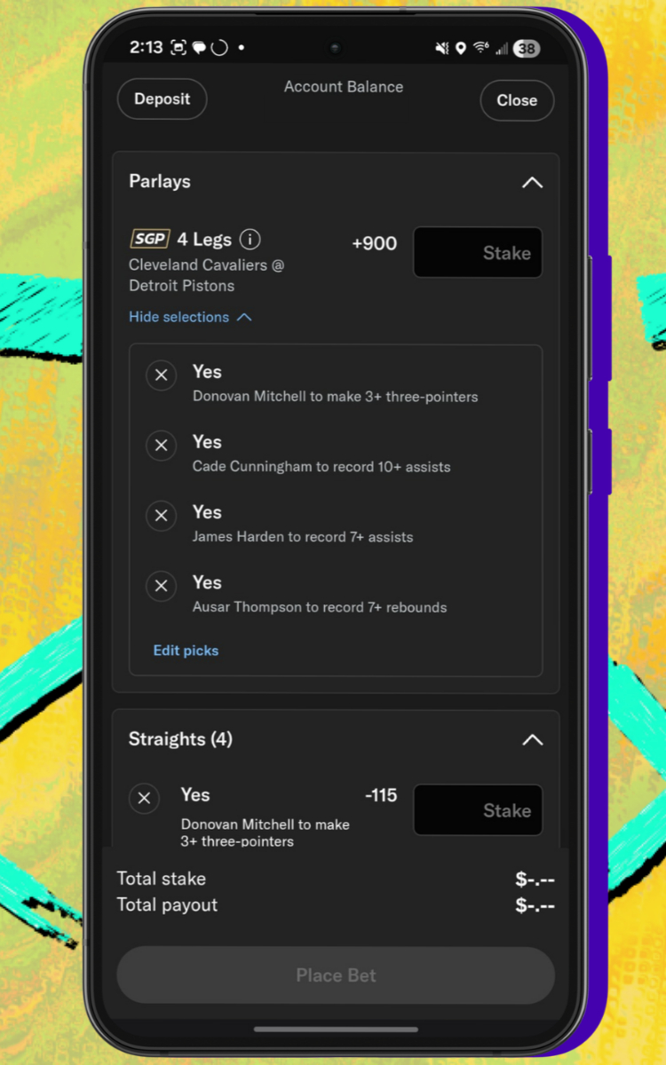 BetMGM SGP betslip