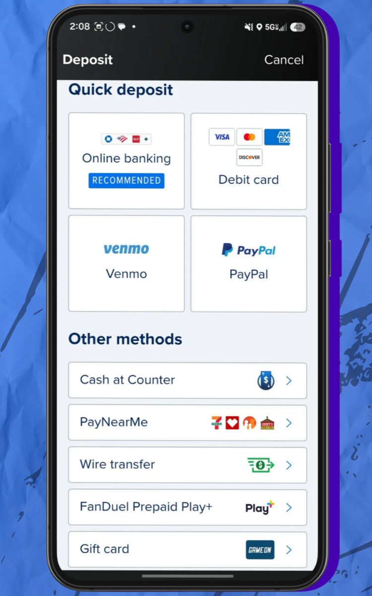 FanDuel Sportsbook Payment Options