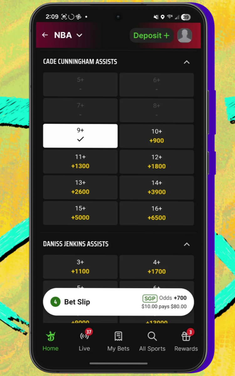DraftKings Sportsbook SGP building