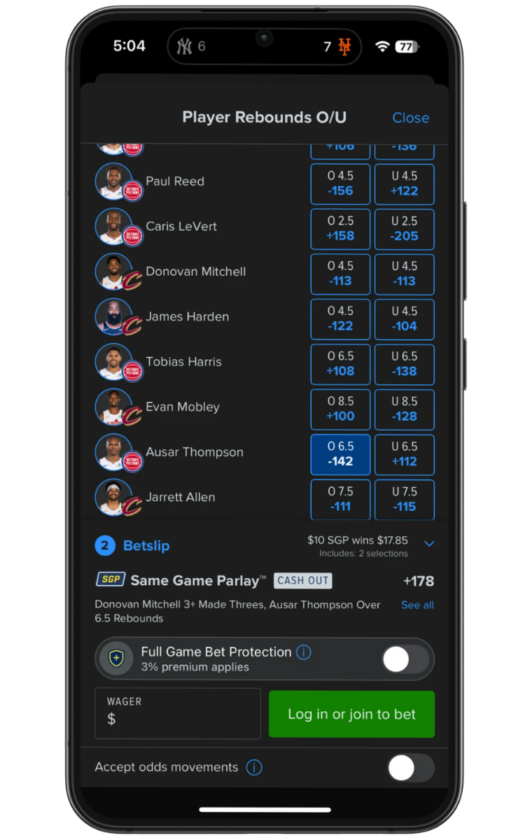 FanDuel Sportsbook SGP building