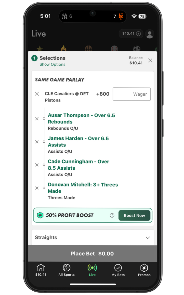 Bet365 SGP betslip