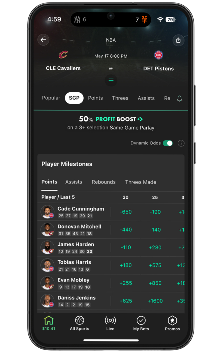 Bet365 SGP homescreen