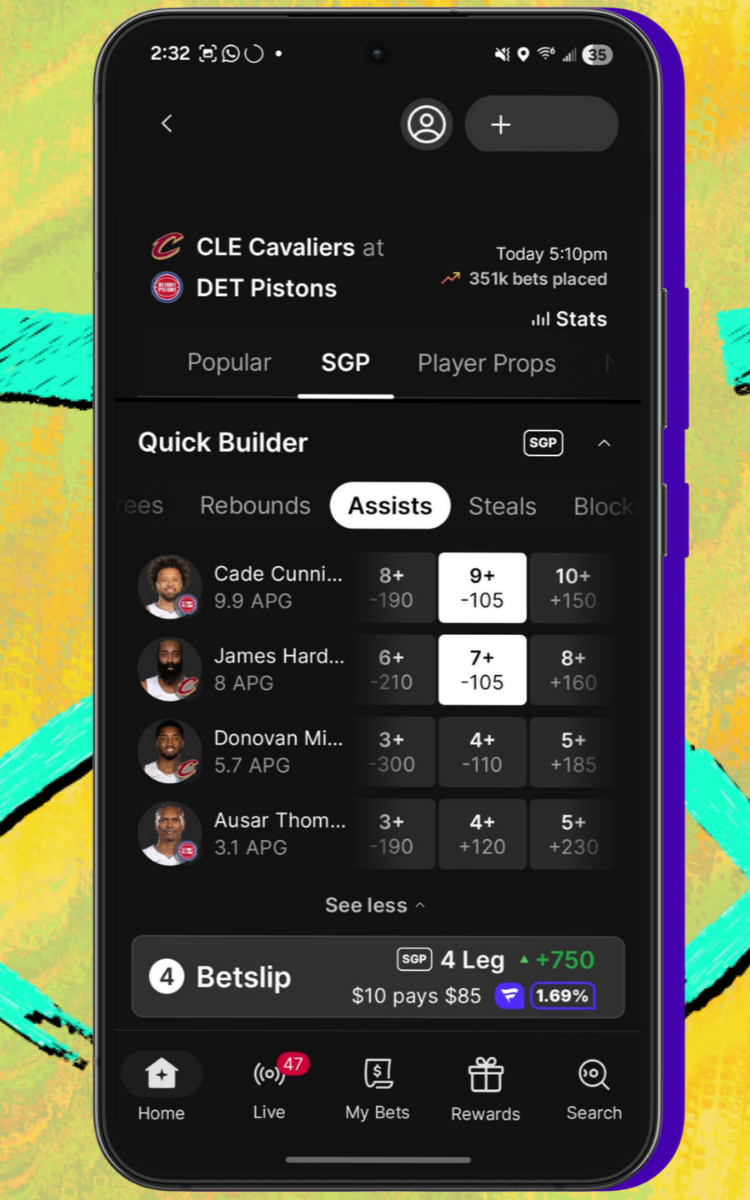 Fanatics Sportsbook SGP building