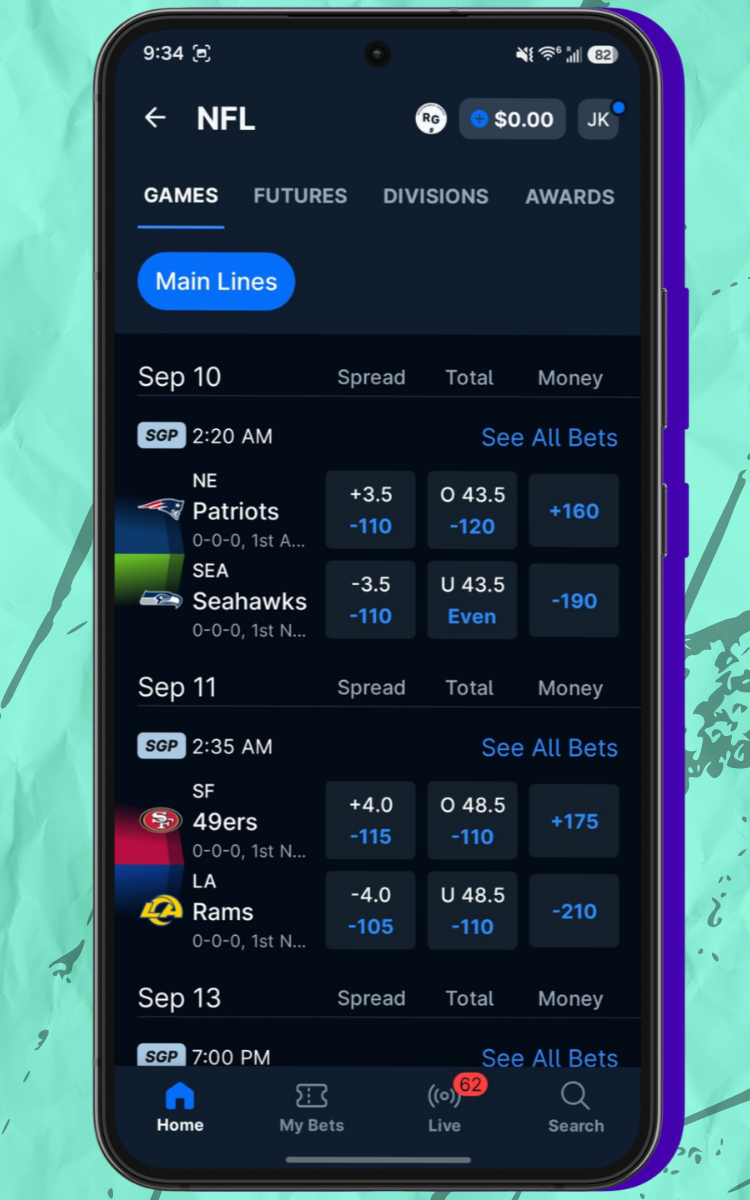 theScore Bet NFL Schedule