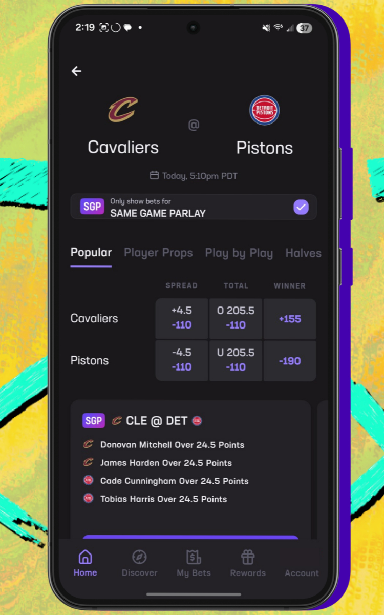 Hard Rock Bet SGP home screen