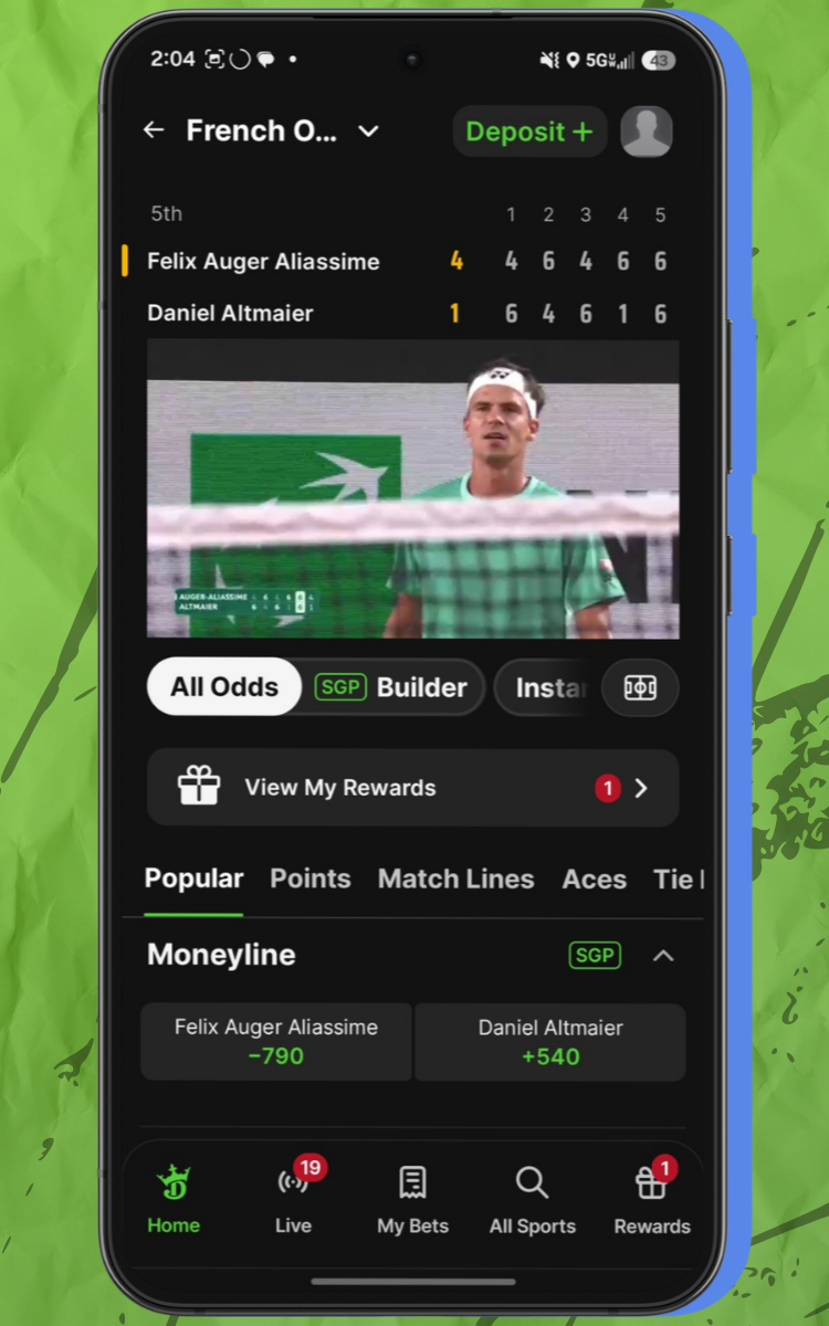 DraftKings Sportsbook Betting Experience