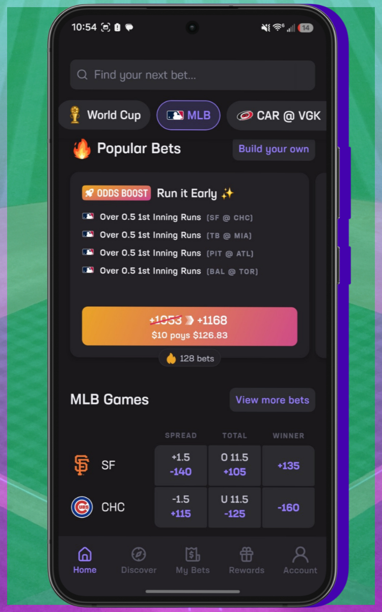 Hard Rock Bet Baseball Menu
