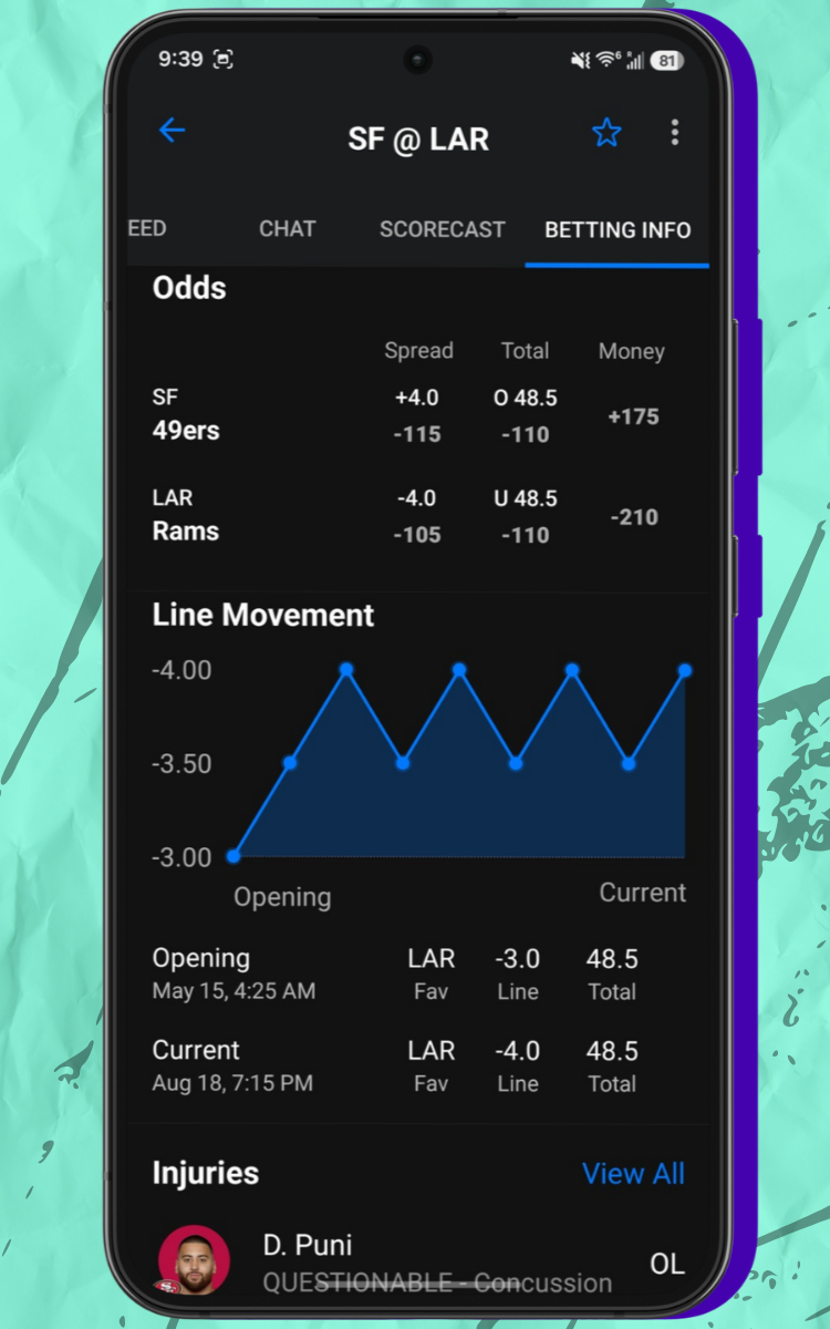 theScore NFL Game Preview