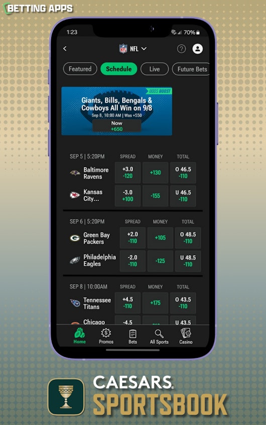 Caesars Football Mockup