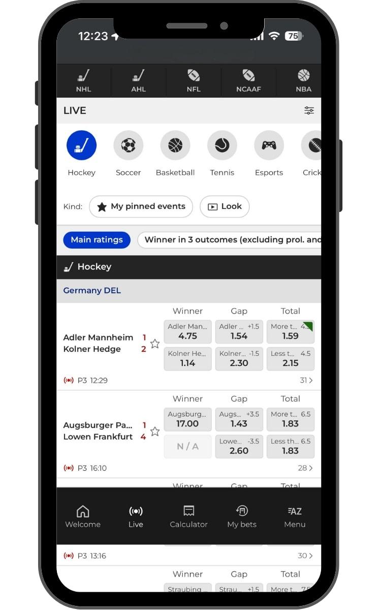 Easily find all current live markets