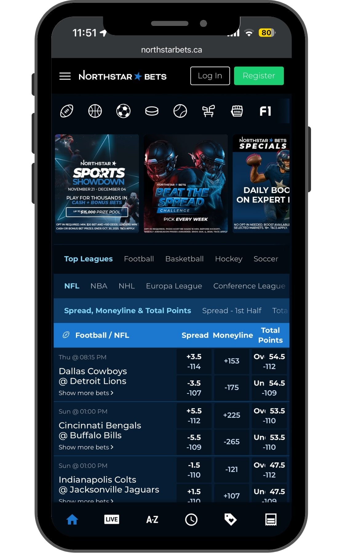 Find local markets featured on the home screen