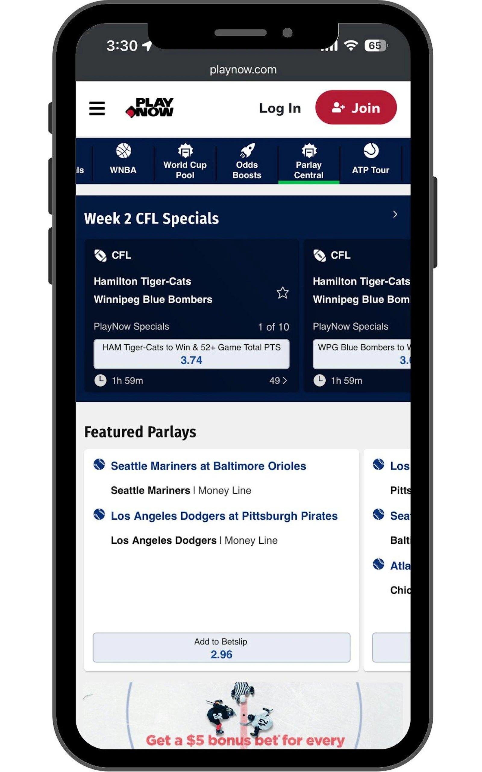 Check out parlay central for featured and custom parlays