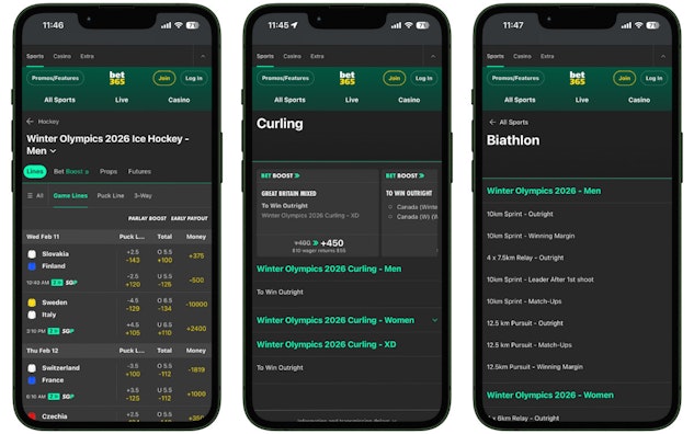 Bet365 mockup trio