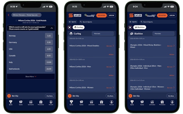 Sports Interaction mockup trio