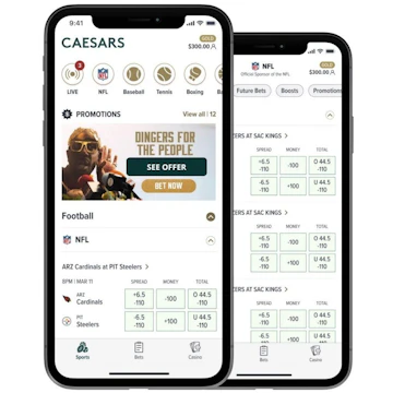 Caesars Sportsbook App CA double mockup