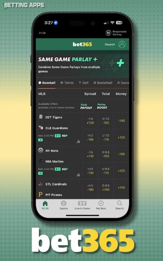 Bet365 Phone App Mockup