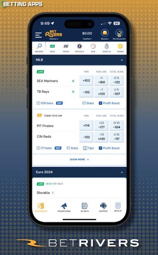 Bet Rivers Phone App Mockup