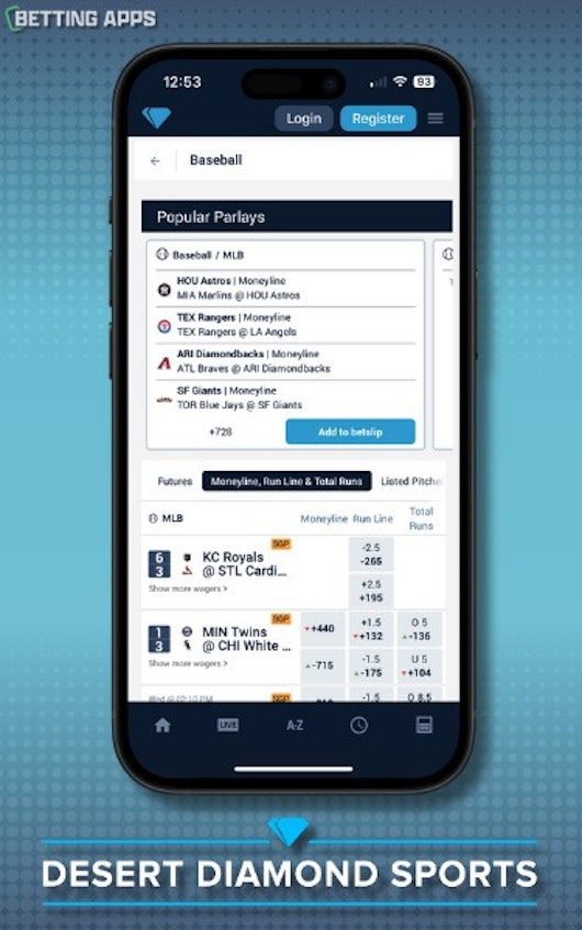 Desert Diamond app mobile app screen