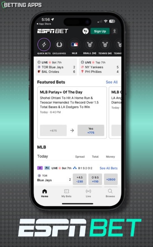 ESPN Bet Phone App Mockup