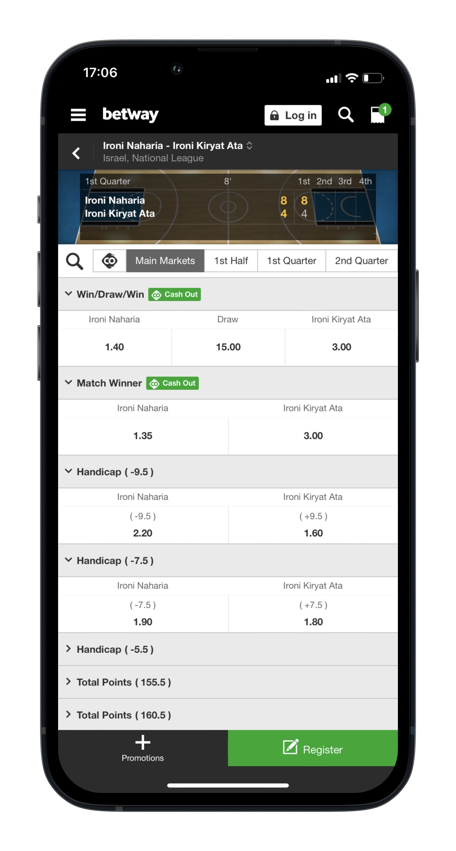 Betway Canada App Live Betting