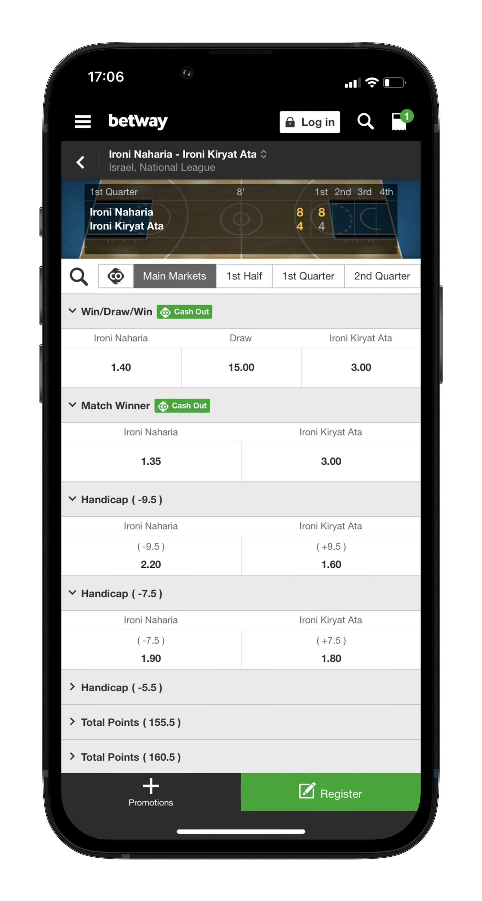 Betway Canada App Live Betting