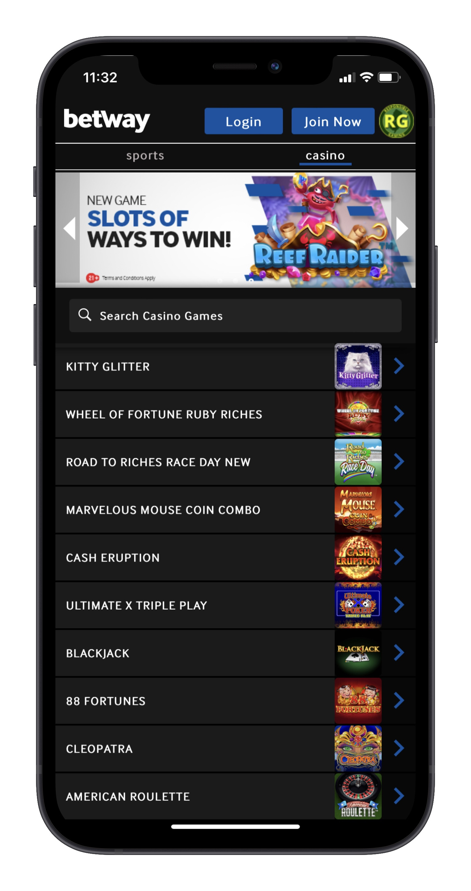 Betway casino app