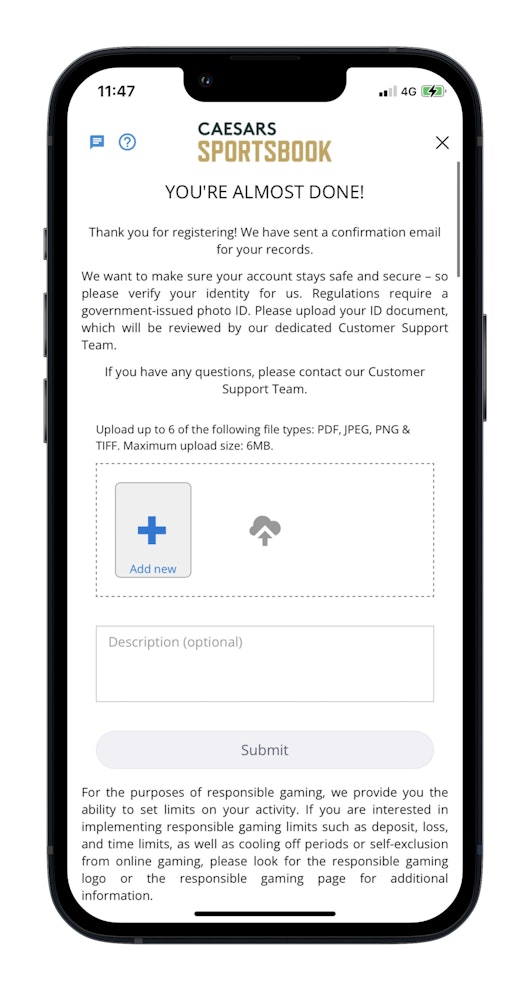 Caesars Registration Screenshot 3 iphone13midnight portrait