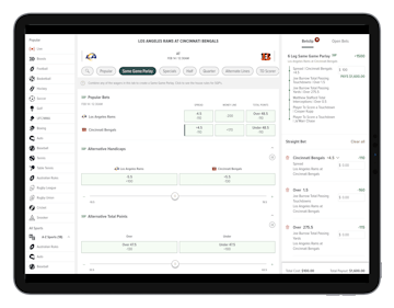 Caesars Sportsbook NFL iPad