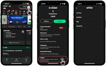 Caesars Sportsbook Customer Support Mockups
