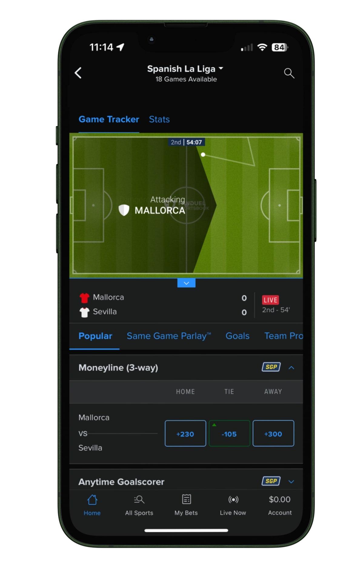 FanDuel Sportsbook App Live Betting