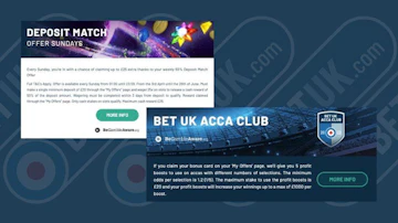 Image showing different promotions on the betuk app