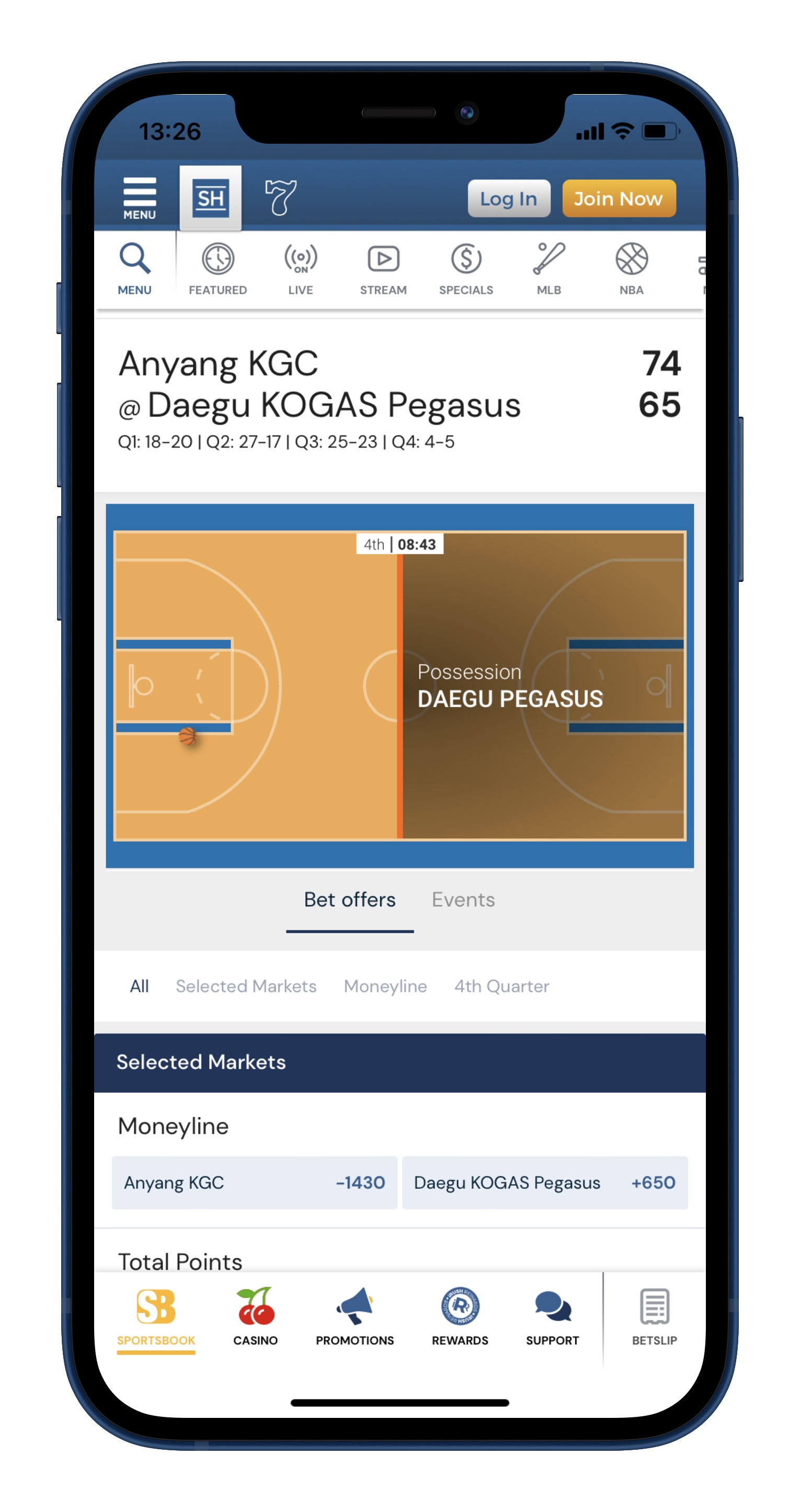 PlaySugarHouse App Live Betting