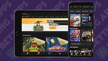 Screenshots of betfair casino and live casino on ipad and google pixel 4 phone