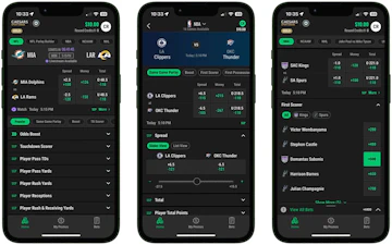 Caesars parlay betting apps three phone mock up