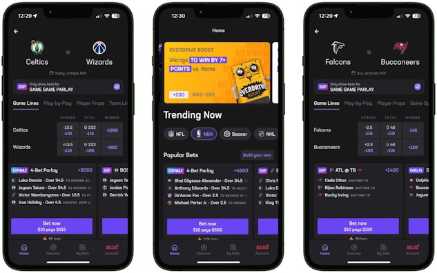 iPhone betting app Hard Rock Bet trio mockup